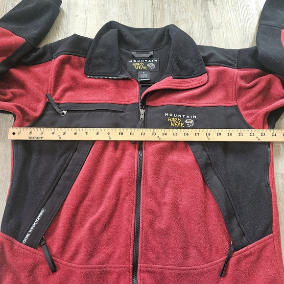 Vintage Mountain Hardwear Red and Black Gore Windstopper Fleece Jacket Large - Picture 5 of 8